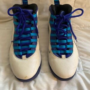 Nike Air Jordan 10 X Retro Charlotte Hornets White Purple Blue Size 10 310805-10